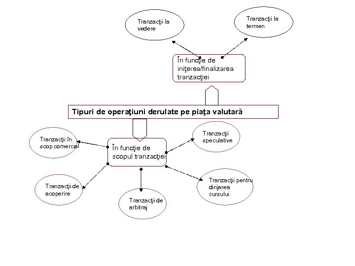 Tranzacţii la termen Tranzacţii la vedere În funcţie de iniţerea/finalizarea tranzacţiei Tipuri de operaţiuni