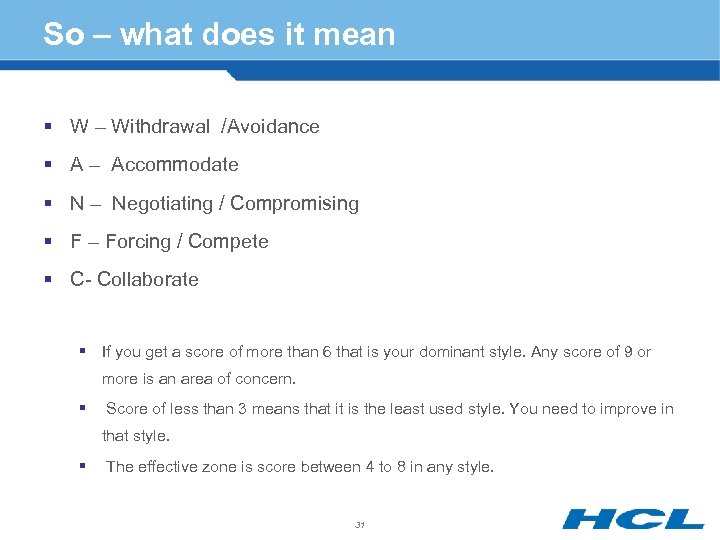 So – what does it mean § W – Withdrawal /Avoidance § A –