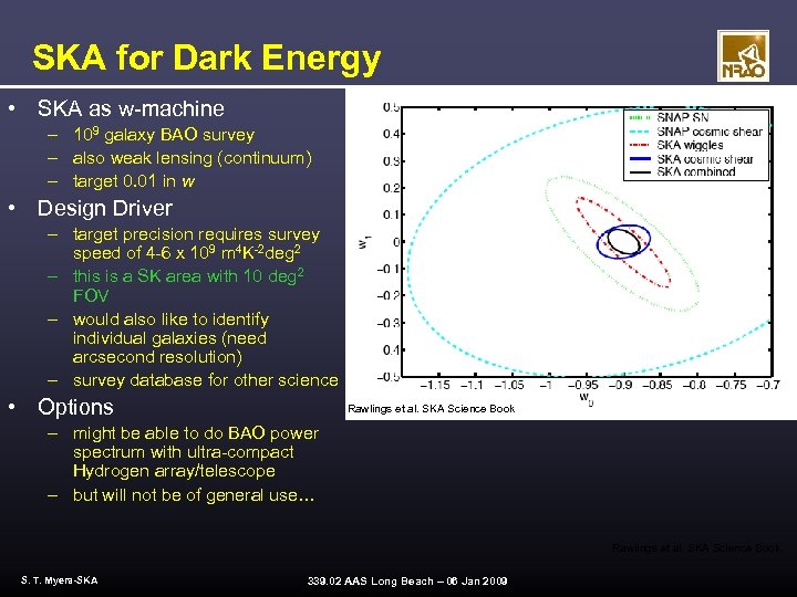 SKA for Dark Energy • SKA as w-machine – 109 galaxy BAO survey –