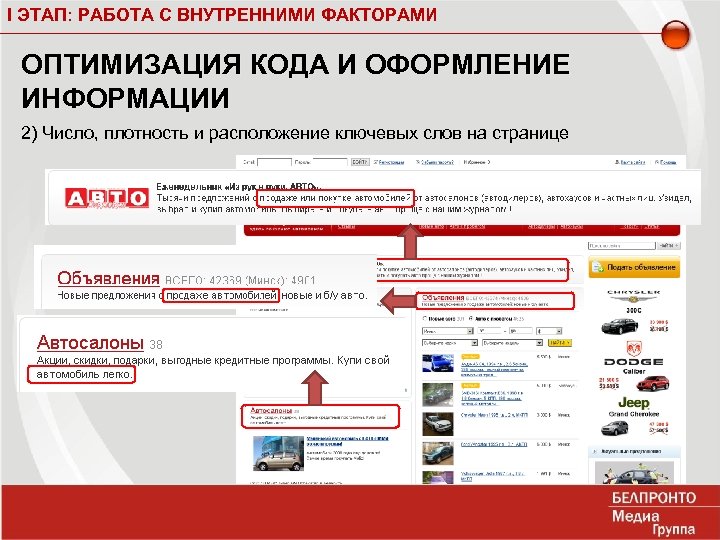 I ЭТАП: РАБОТА С ВНУТРЕННИМИ ФАКТОРАМИ ОПТИМИЗАЦИЯ КОДА И ОФОРМЛЕНИЕ ИНФОРМАЦИИ 2) Число, плотность