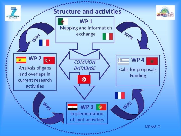 Structure and activities WP 1 Mapping and information exchange P 5 W WP 2