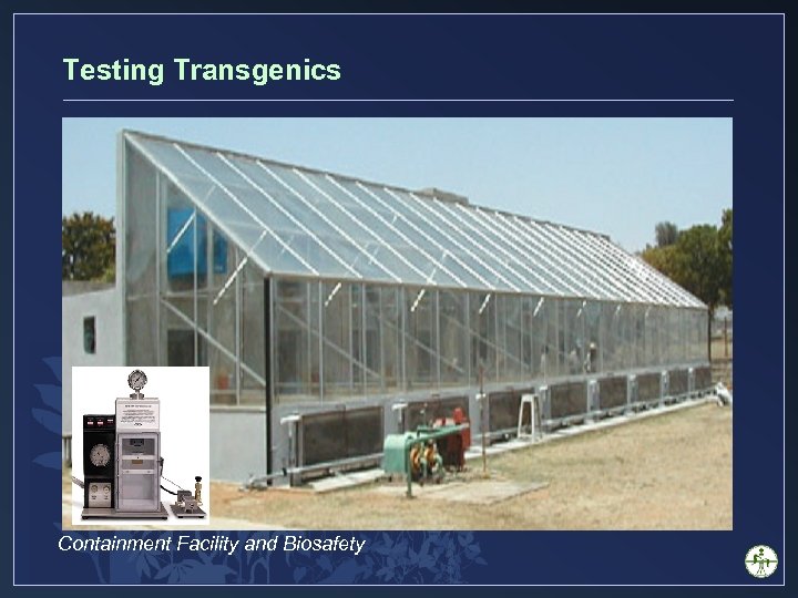Testing Transgenics Containment Facility and Biosafety 