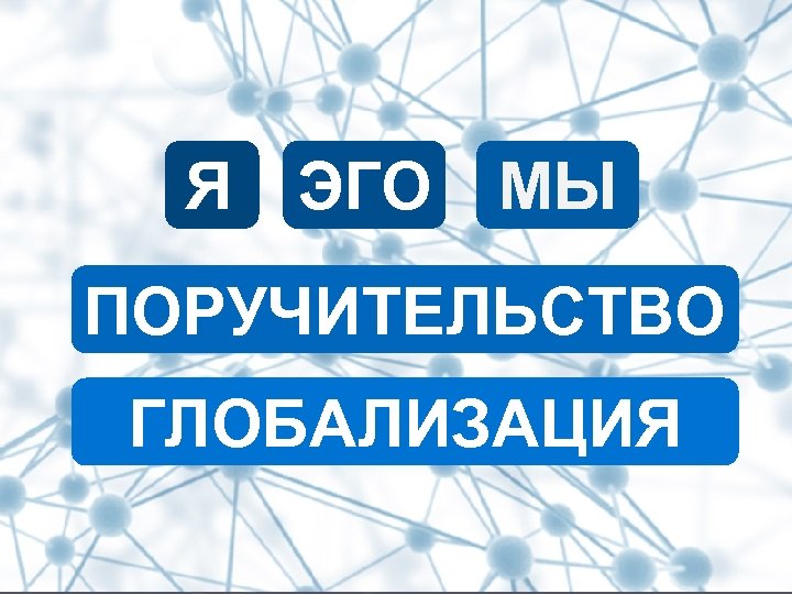Я ЭГО МЫ ПОРУЧИТЕЛЬСТВО ГЛОБАЛИЗАЦИЯ 