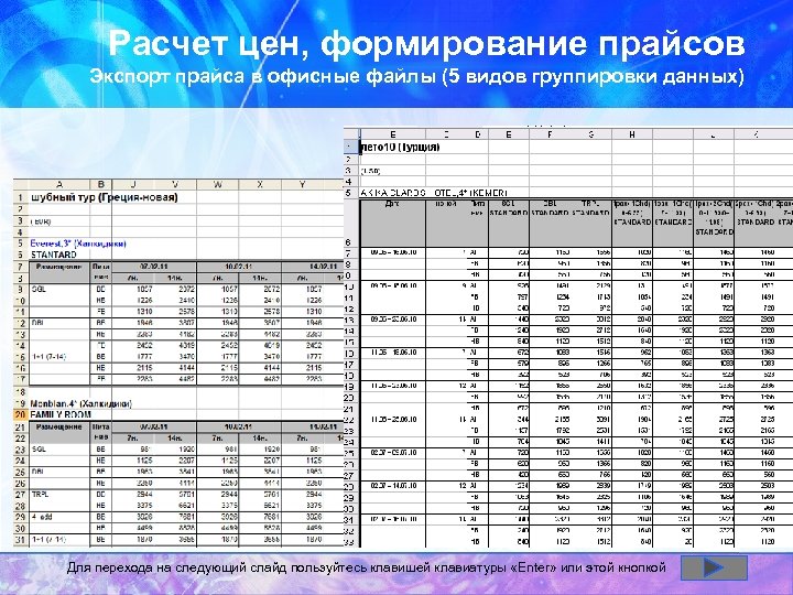 Расчет цен, формирование прайсов Экспорт прайса в офисные файлы (5 видов группировки данных) Для