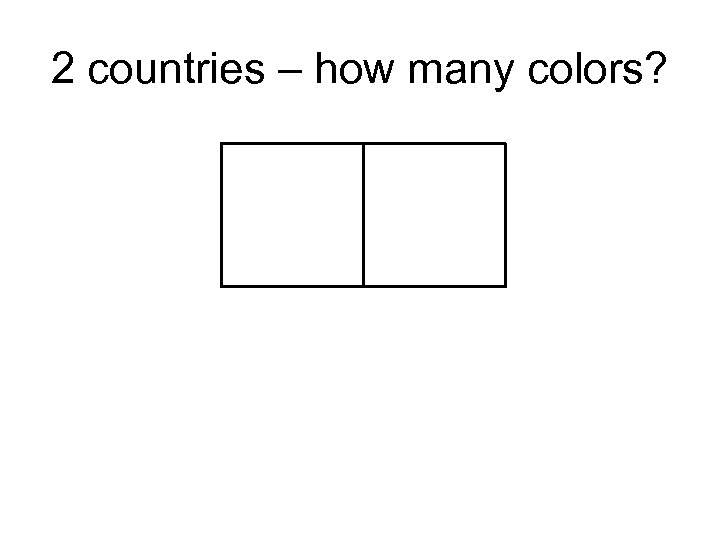 2 countries – how many colors? 
