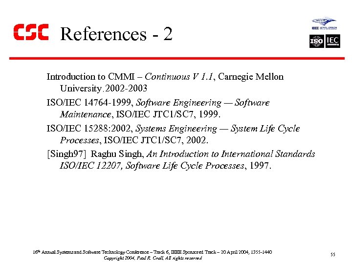References - 2 Introduction to CMMI – Continuous V 1. 1, Carnegie Mellon University