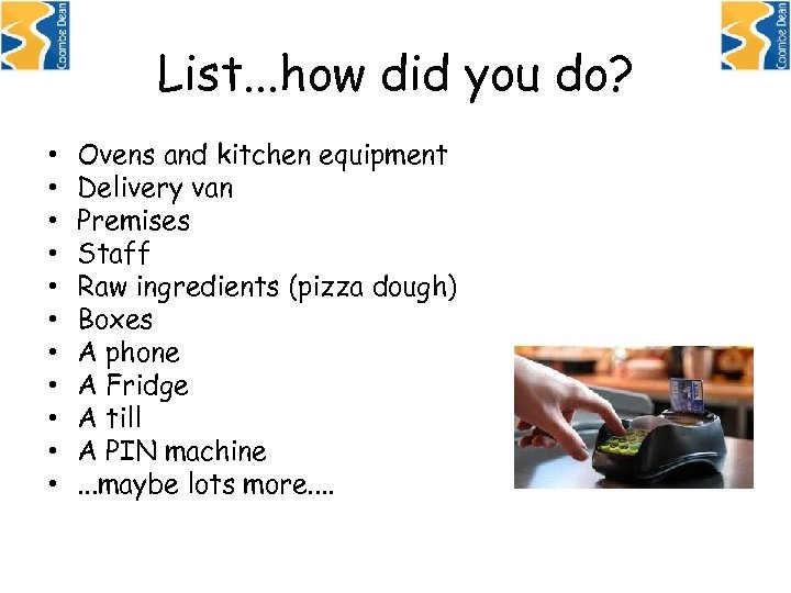 List. . . how did you do? • • • Ovens and kitchen equipment