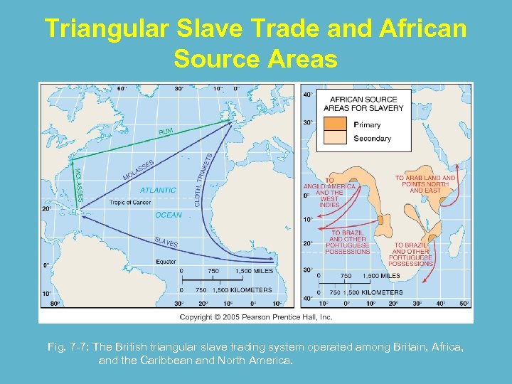 Triangular Slave Trade and African Source Areas Fig. 7 -7: The British triangular slave