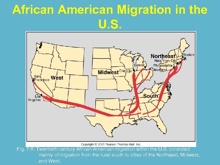 African American Migration in the U. S. Fig. 7 -8: Twentieth-century African American migration