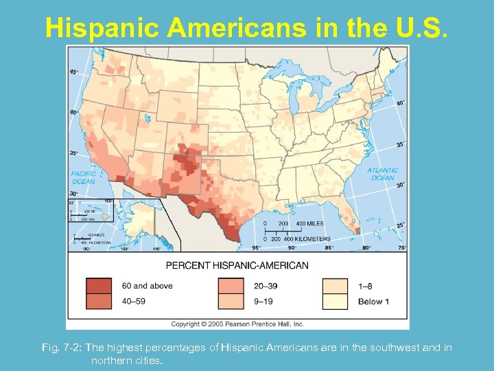 Hispanic Americans in the U. S. Fig. 7 -2: The highest percentages of Hispanic
