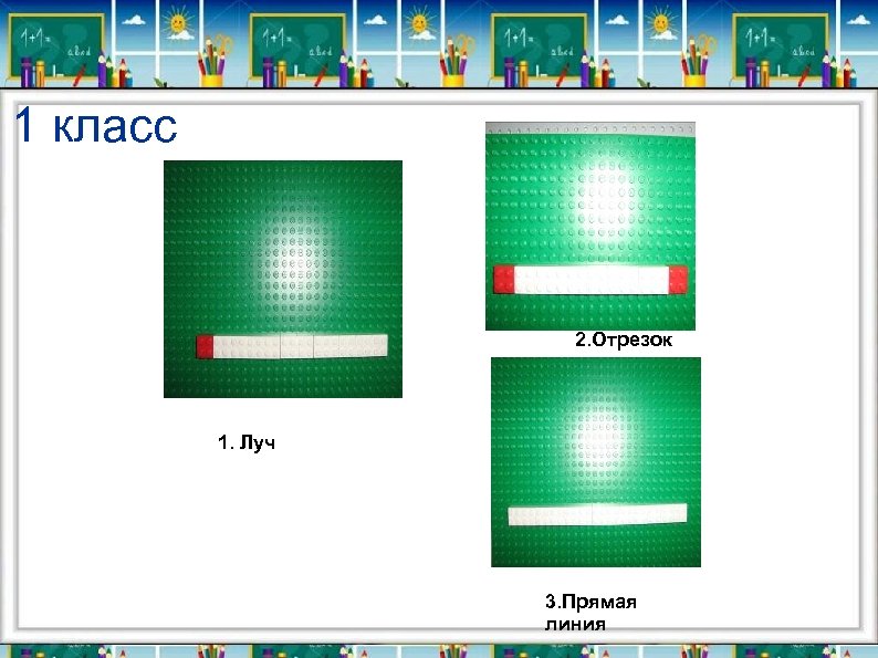 1 класс 2. Отрезок 1. Луч 3. Прямая линия 