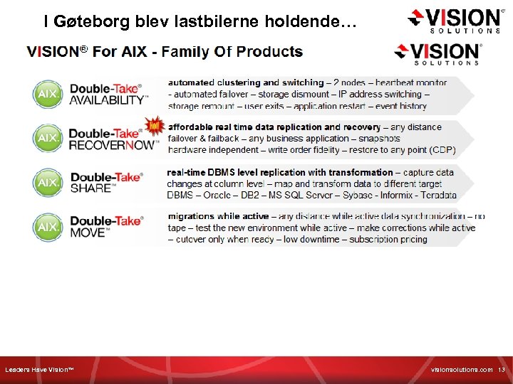 I Gøteborg blev lastbilerne holdende… …. på grund af en korrupt fil – varer