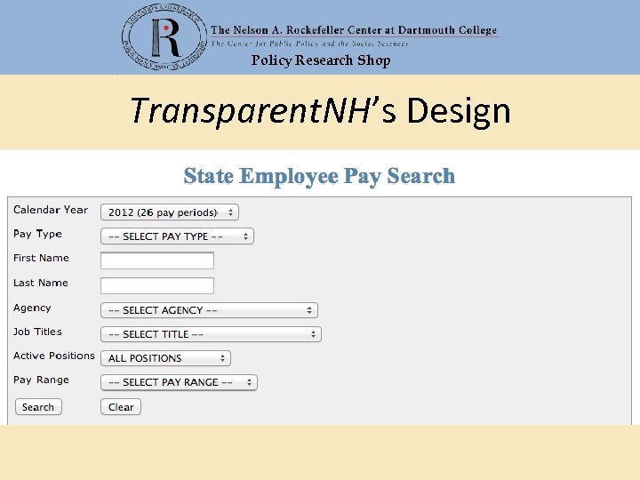 Policy Research Shop Transparent. NH’s Design 