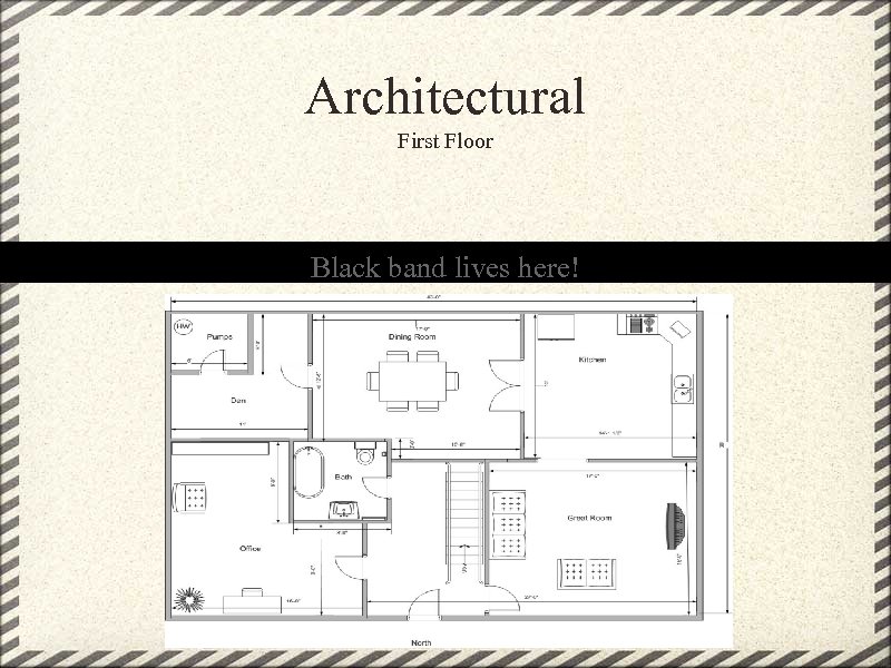Architectural First Floor Black band lives here! 