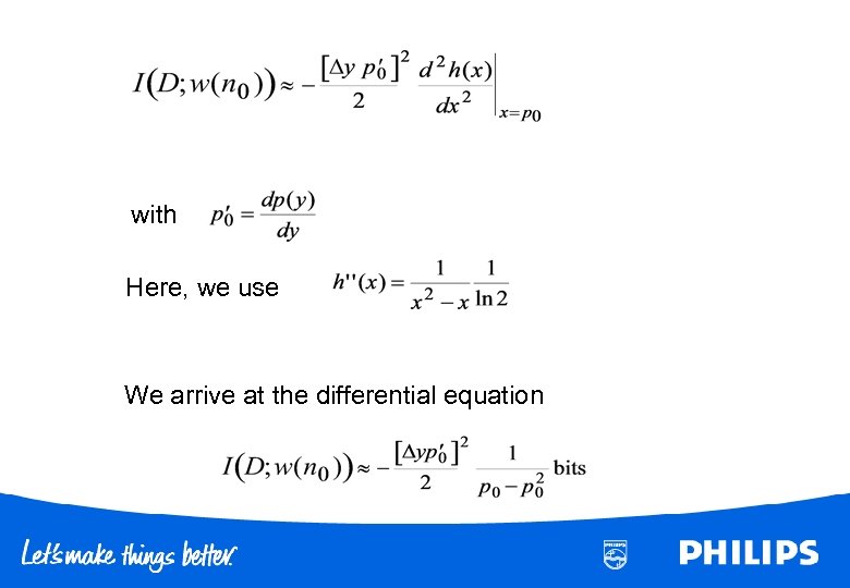 with Here, we use We arrive at the differential equation 