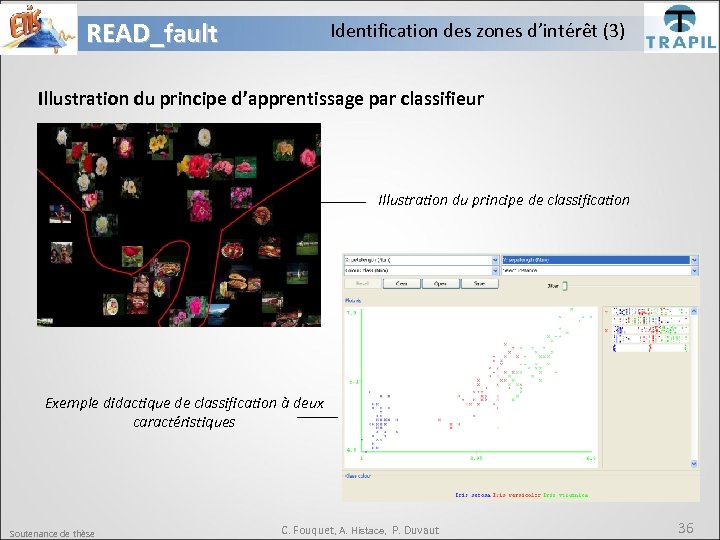 READ_fault Identification des zones d’intérêt (3) Illustration du principe d’apprentissage par classifieur Illustration du
