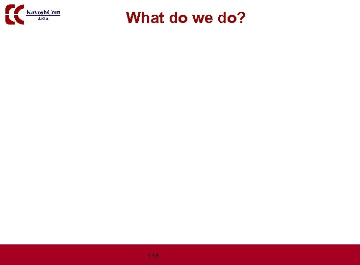 What do we do? 116 