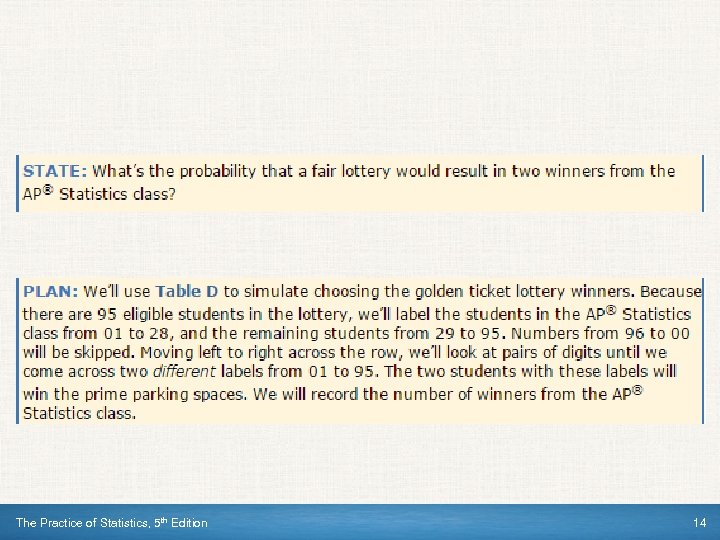 The Practice of Statistics, 5 th Edition 14 