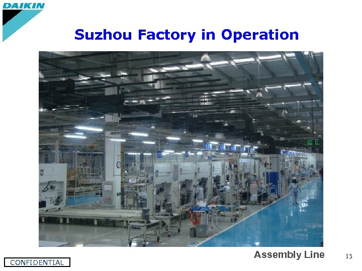 Suzhou Factory in Operation CONFIDENTIAL Assembly Line 13 