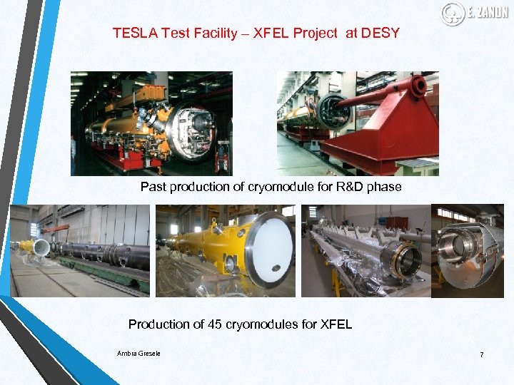 TESLA Test Facility – XFEL Project at DESY Past production of cryomodule for R&D