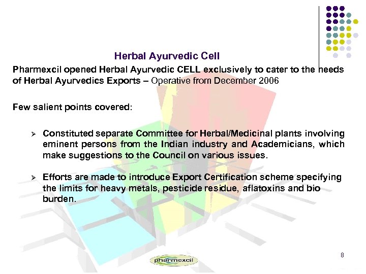 Herbal Ayurvedic Cell Pharmexcil opened Herbal Ayurvedic CELL exclusively to cater to the needs