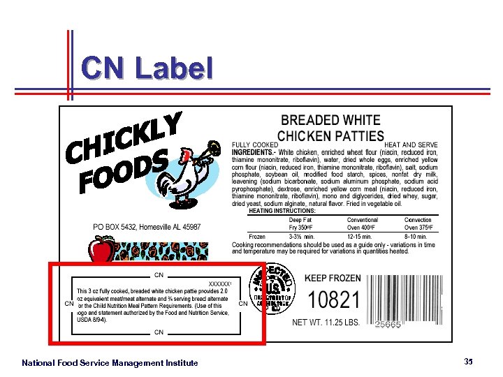 CN Label National Food Service Management Institute 35 
