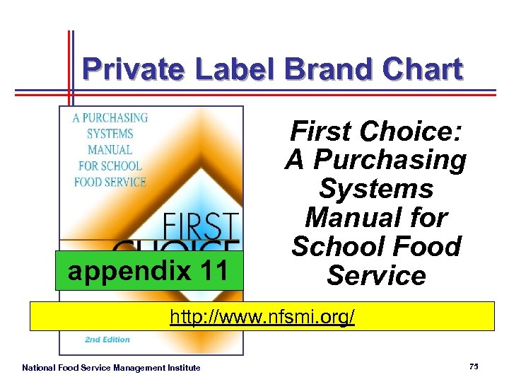Private Label Brand Chart appendix 11 First Choice: A Purchasing Systems Manual for School