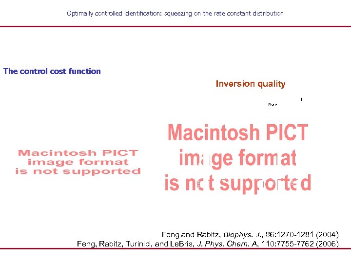 Optimally controlled identification: squeezing on the rate constant distribution The control cost function Inversion