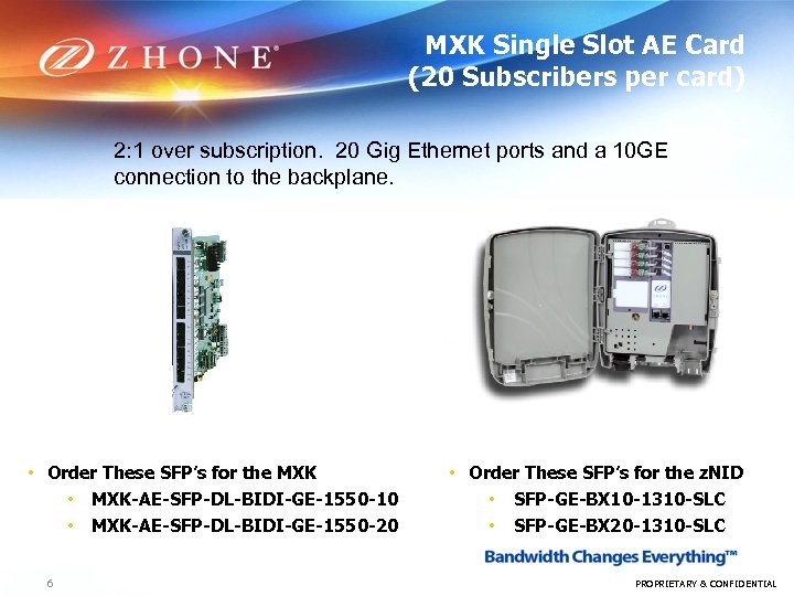 MXK Single Slot AE Card (20 Subscribers per card) 2: 1 over subscription. 20