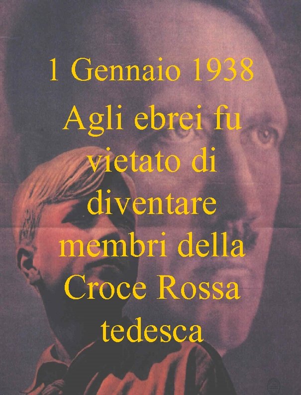 1 Gennaio 1938 Agli ebrei fu vietato di diventare membri della Croce Rossa tedesca