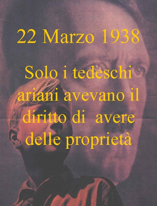 22 Marzo 1938 Solo i tedeschi ariani avevano il diritto di avere delle proprietà