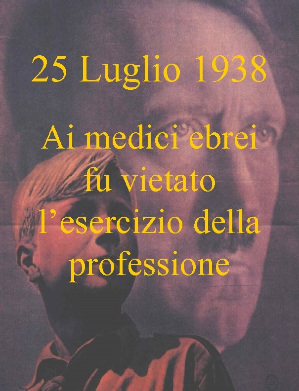 25 Luglio 1938 Ai medici ebrei fu vietato l’esercizio della professione 