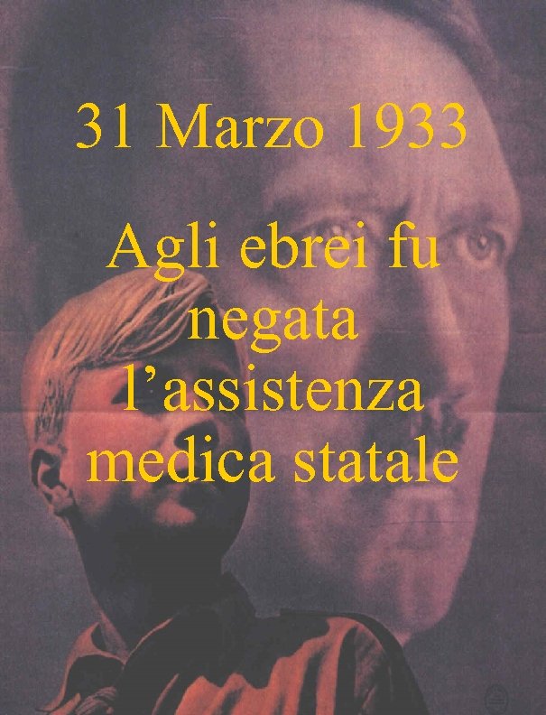 31 Marzo 1933 Agli ebrei fu negata l’assistenza medica statale 