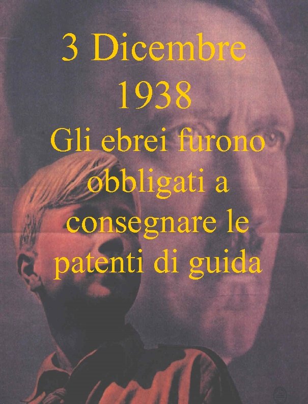 3 Dicembre 1938 Gli ebrei furono obbligati a consegnare le patenti di guida 