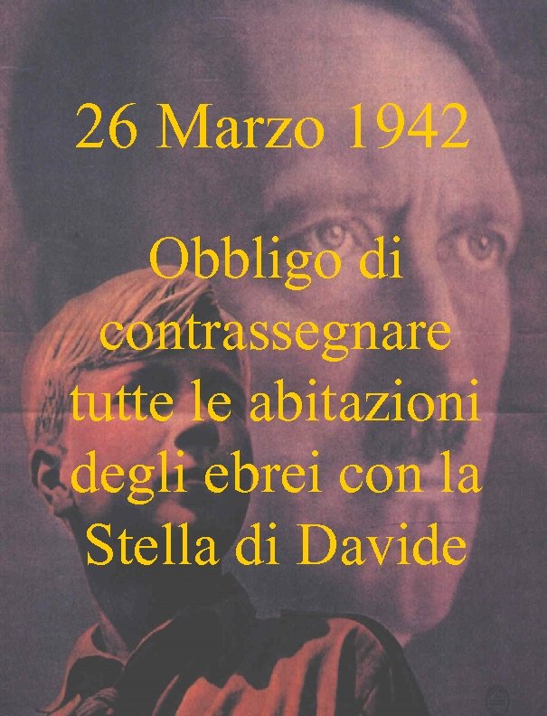 26 Marzo 1942 Obbligo di contrassegnare tutte le abitazioni degli ebrei con la Stella