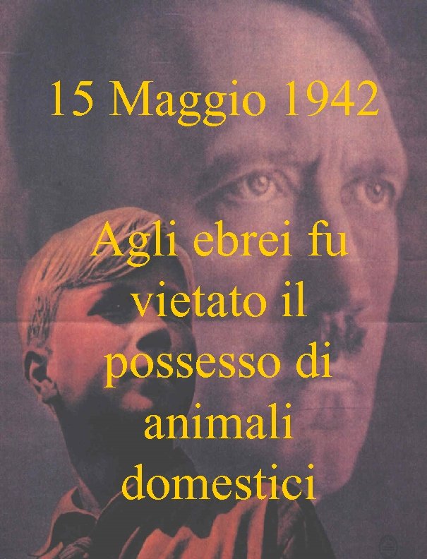 15 Maggio 1942 Agli ebrei fu vietato il possesso di animali domestici 