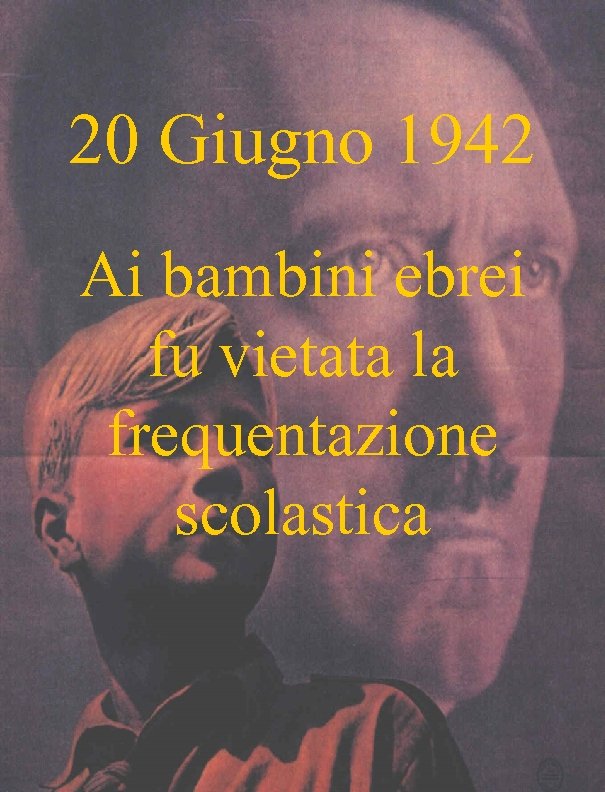 20 Giugno 1942 Ai bambini ebrei fu vietata la frequentazione scolastica 