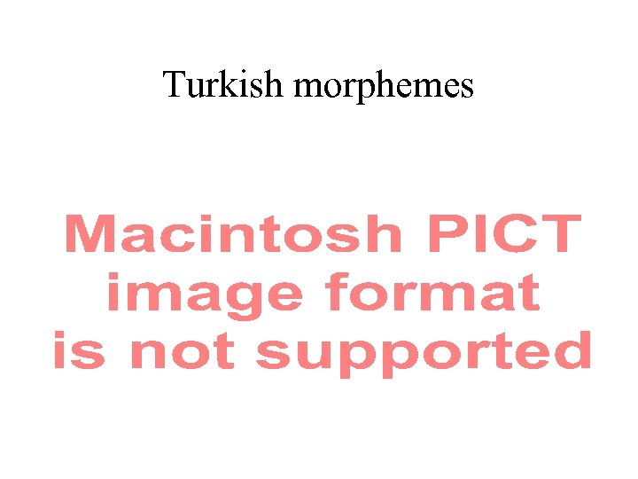 Turkish morphemes 