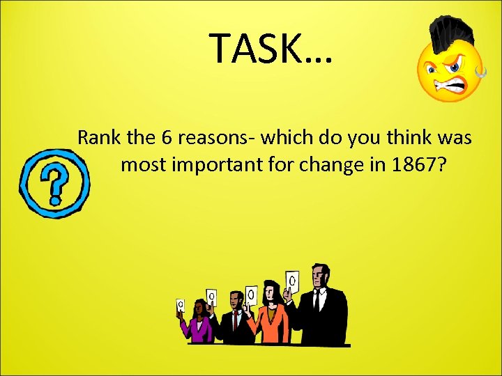 TASK… Rank the 6 reasons- which do you think was most important for change