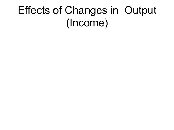 Effects of Changes in Output (Income) 