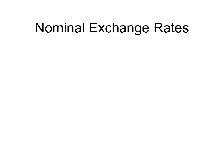 Nominal Exchange Rates 