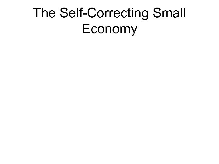 The Self-Correcting Small Economy 