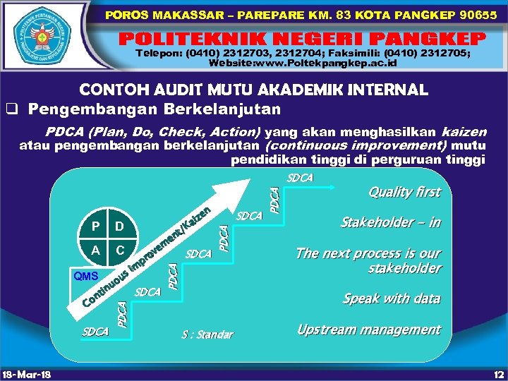 POROS MAKASSAR – PARE KM. 83 KOTA PANGKEP 90655 Telepon: (0410) 2312703, 2312704; Faksimili: