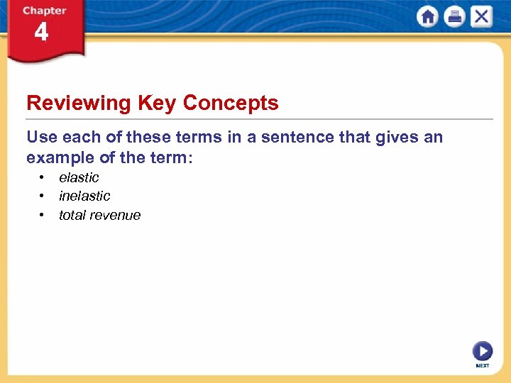 Reviewing Key Concepts Use each of these terms in a sentence that gives an
