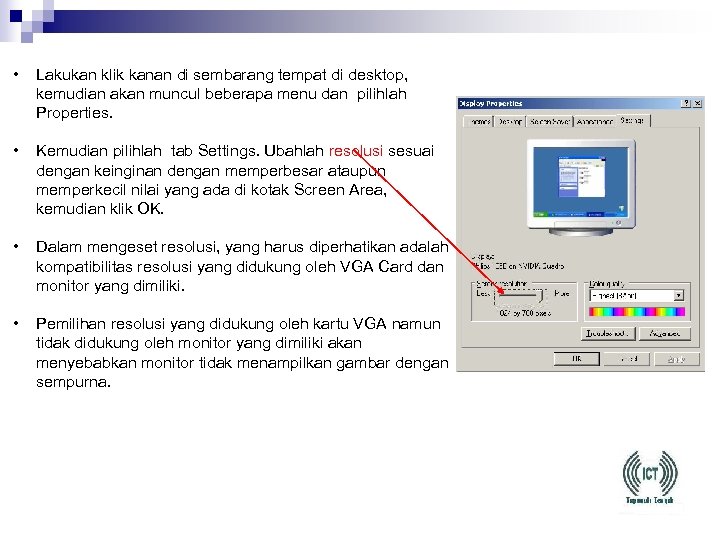  • Lakukan klik kanan di sembarang tempat di desktop, kemudian akan muncul beberapa