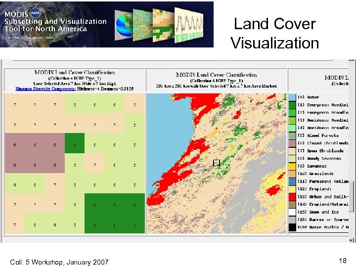 Land Cover Visualization Coll. 5 Workshop, January 2007 18 