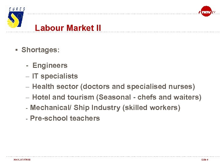 Labour Market II § Shortages: - Engineers – IT specialists – Health sector (doctors