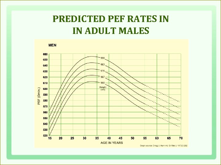 PREDICTED PEF RATES IN IN ADULT MALES 
