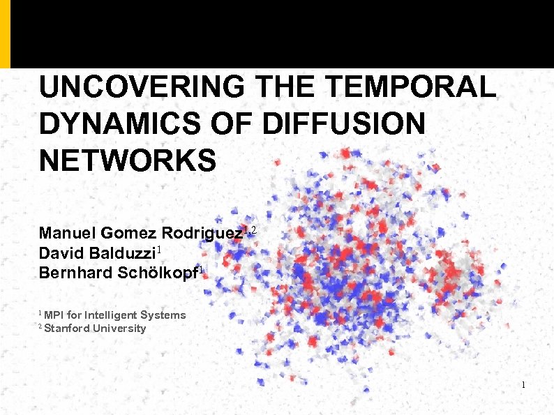 UNCOVERING THE TEMPORAL DYNAMICS OF DIFFUSION NETWORKS Manuel Gomez Rodriguez 1, 2 David Balduzzi