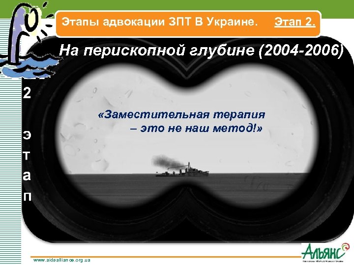  Этапы адвокации ЗПТ В Украине. Этап 2. На перископной глубине (2004 -2006) «Заместительная